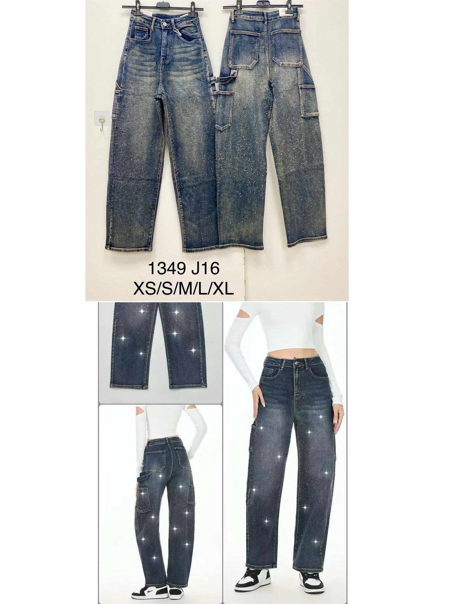 Jeans ballom strass