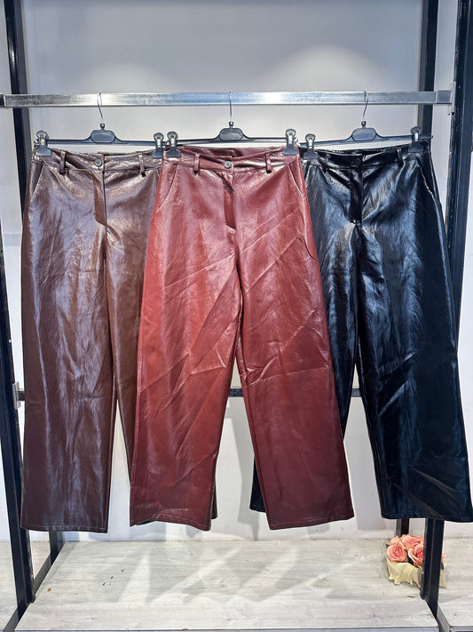 Faux leather pants