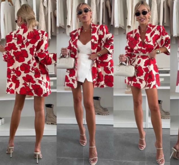 Giacca Flower oversize