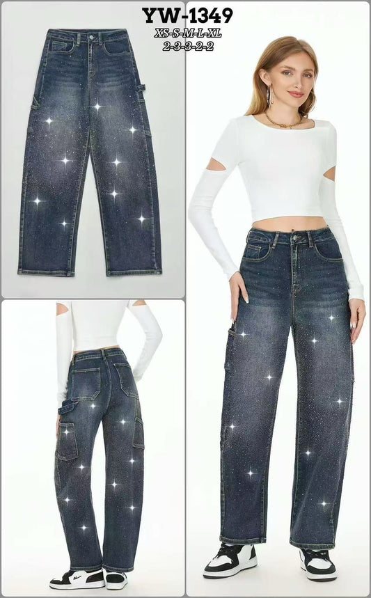 Jeans ballom strass
