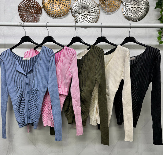 Maglia cardigan contenitiva